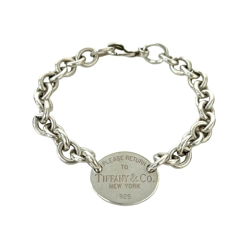 TIFFANY&Co. Tiffany Return to Oval Sterling Silver 925 Chain Bracelet 31707